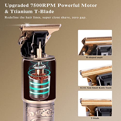 Ufree Professional Hair Clippers Set T Blade Hair Trimmers and Electric Shavers for Men Cordless Beard Trimmers, Hair Liners Clipper Electric Razor, Men¡¯s Grooming Kit with 4 Guards