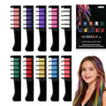 10 Colors Hair Chalk Combs - Temporary Washable Hair Color