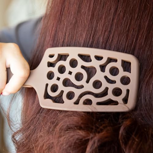 FRAMAR Chocolate Vented Curved Hair Brush for Blow Drying - Professional Salon Quality