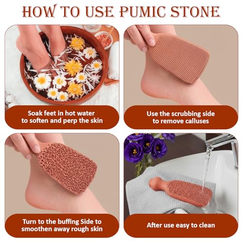 Beauticone Natural Terracotta Pumice Stone - Dual-Sided Foot Callus Remover