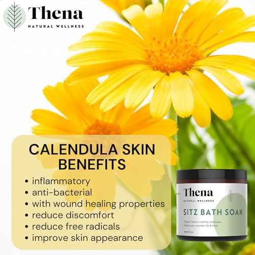 Thena Organic Sitz Bath Soak 2 Pack | Postpartum Essentials 100% Natural & Gentle with Pure Epsom & Dead Sea Salts Witch Hazel Lavender Essential Oil