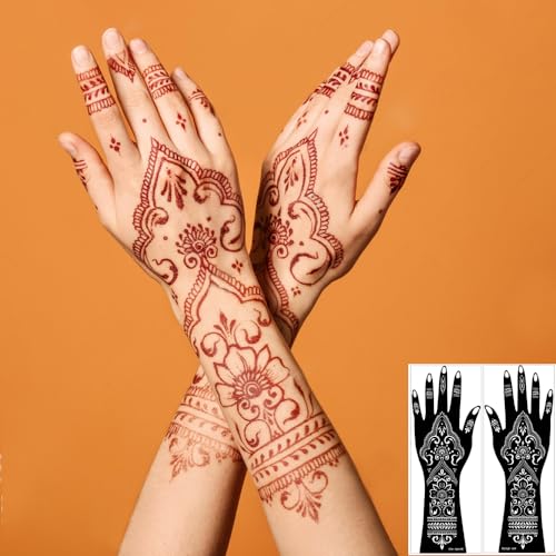 Henna Tattoo Stencil Kit - 12 Sheets Hand Forearm Templates