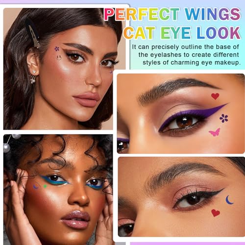 7-Piece Eyeliner Stamp Set with Dual-Ended Liquid Liner Pen