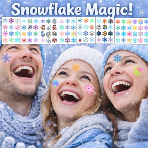 96 Snowflake Temporary Tattoos – Winter Party Favors
