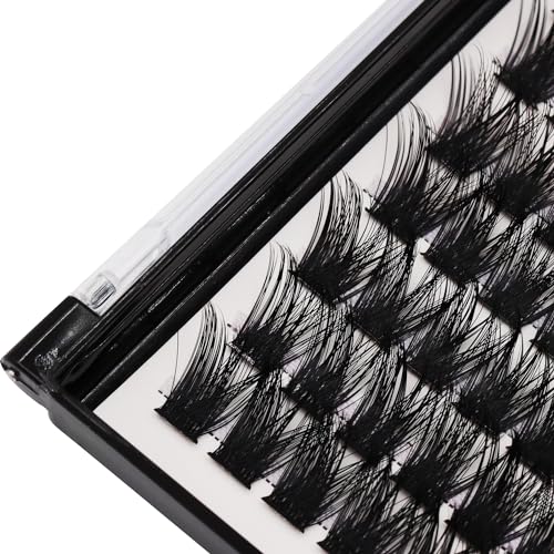 Bodermincer 120 Clusters/box Wide Cluster 3D Effect Glue Bonded Cluster Eyelashes Individual Eyelash Extension Eyelashes Bunches False Eyelashes Home Eyelash Extension (8MM)