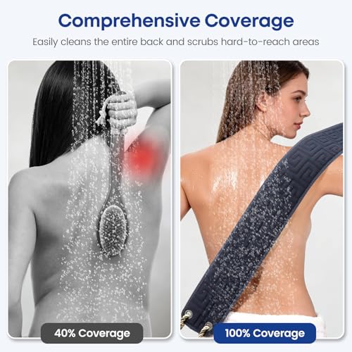 38 Inch Exfoliating Back Scrubber for Shower with Dual Handles