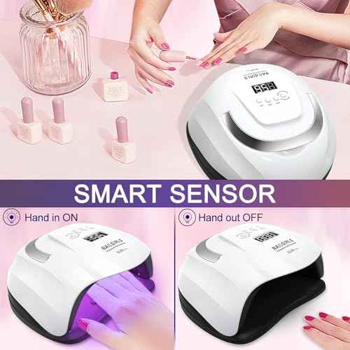 NAILGIRLS UV LED Nail Lamp,168W Fast Curing LED UV Light for Gel Nails with 4 Timer Setting Auto Sensor,Nail Dryer for Fingernail and Toenail,Salon Home Nail Art