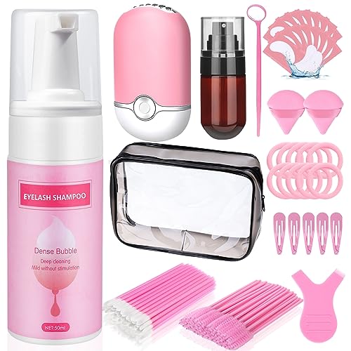 Lash Extension Shampoo Kit with Fan & Cleaning Tools