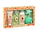 Freida & Joe Fragrance Bath & Body Collection Gift Box, Includes Shower Gel, Body Lotion, Body Scrub, Bath Bomb & Sponge (Warm Vanilla 3.0) ? Mother's Day Gift for Mom