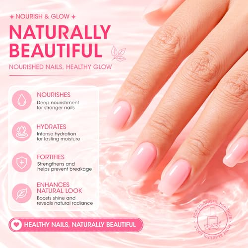 GELLEN 5-in-1 Nail Strengthener & Ridge Filler Polish - Tinted Pink