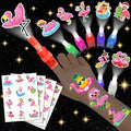 Flamingo Party Favors Set - 24 LED Finger Lights & 48 Glow Tattoos