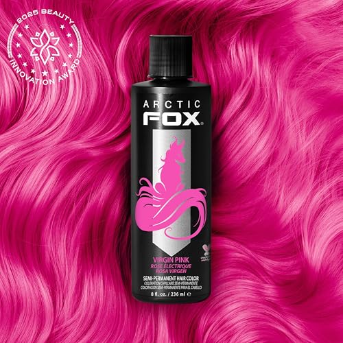 ARCTIC FOX Semi-Permanent Hair Dye Virgin Pink 8 Fl Oz – Vegan, Vibrant Hot Pink