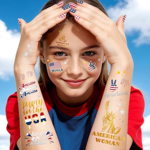4th of July Temporary Tattoos for Women | 34 Patriotic Designs