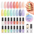16-Color Macaroon Nail Polish Set with Base Coat & Remover