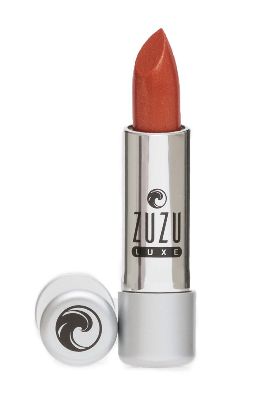 Zuzu Luxe Lip Color Lipstick (Golden Bronze - Sandy Peach/Warm Shimmer), Natural Hydrating Lipstick, Paraben Free, Vegan, Gluten-free, Cruelty-free, Non GMO, 0.13 oz