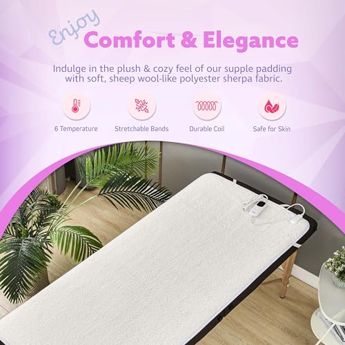 XOLLOZ Heated Massage Table Pad - 71" x 31" Sherpa Table Warmer