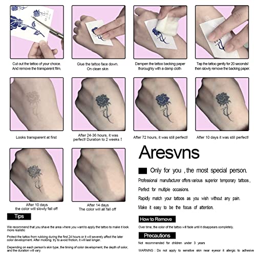 Aresvns Henna Temporary Tattoos - Waterproof, 2-3 Week Lasting