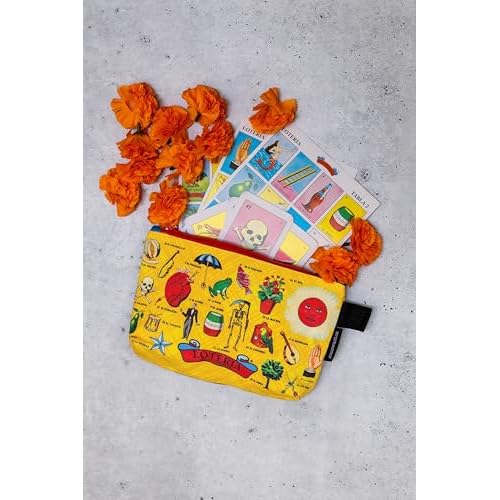 The Unemployed Philosophers Guild Loter?a Bag - With Iconic Illustrations, 9" Canvas Zipper Pouch for Pencils, Tools, Cosmetics, Toiletries and More