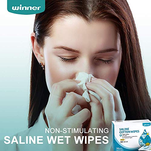 Unscented Baby Saline Wet Wipe, 100% Cotton & Silicone Foam Dressing with Border Adhesive Waterproof