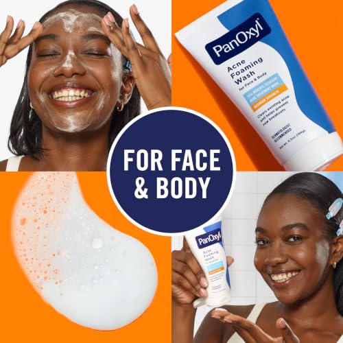 PanOxyl Acne Foaming Wash 10% Benzoyl Peroxide - Pack of 2, 5.5 oz Each