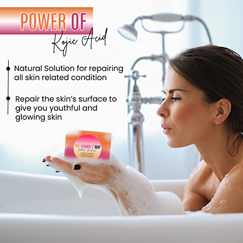 Organic Kojic acid & Vitamin C Soap Bar | Arbutin, Glutathione | Advanced Glowing formula, Replenish, & Radiant Skin | Pure Natural Pigmentation For Face & Body - 5 OZ Each (Pack 1)