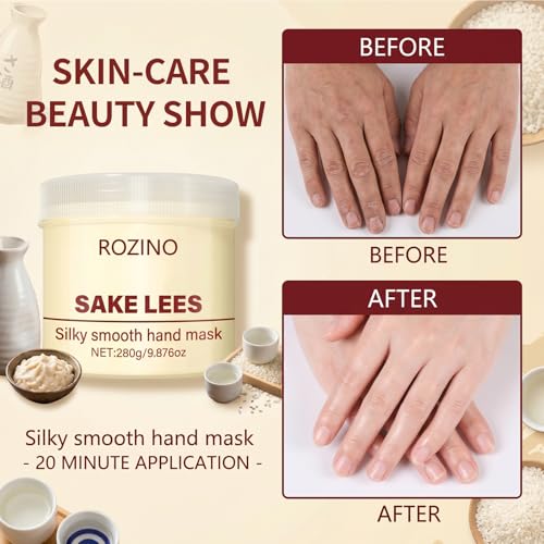 Sake Lees Deep Moisturizing Hand Mask Cream for Dry, Cracked Hands
