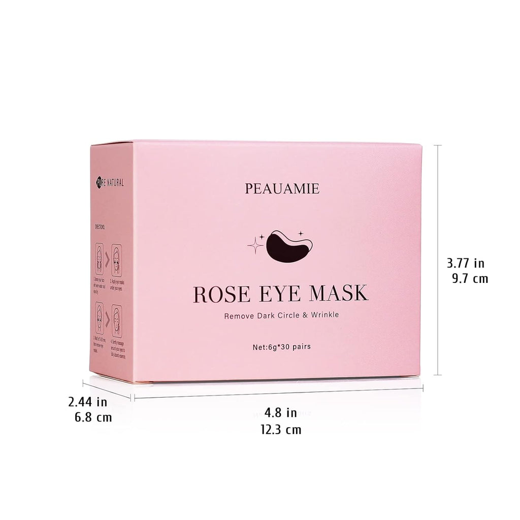 Under Eye Patches Gold and Hyaluronic Acid for puffy eyes,Rose Eye Masks for Dark Circles and Puffiness skin care Smooth Wrinkles products 30 Pairs