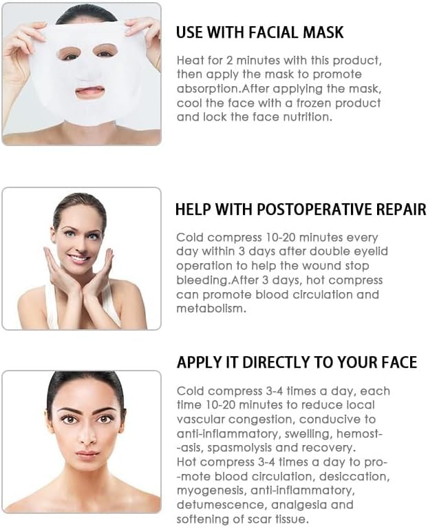 Reusable Gel Face Mask - Hot Cold Compress for Puffiness