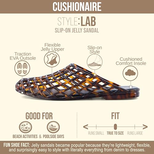 CUSHIONAIRE Women's Jelly Flats - Lightweight Closed Toe Mules