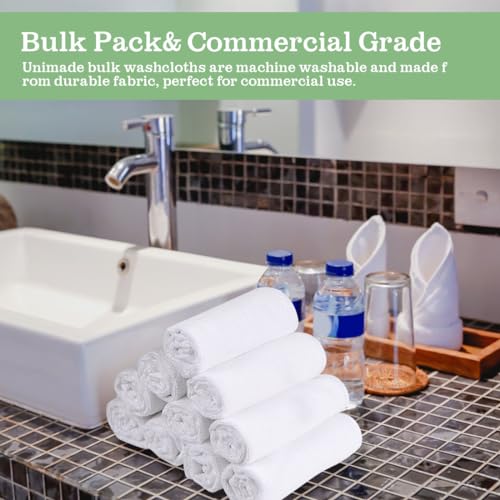 UNIMADE Microfiber Washcloths 100 Pack 12x12 - Soft