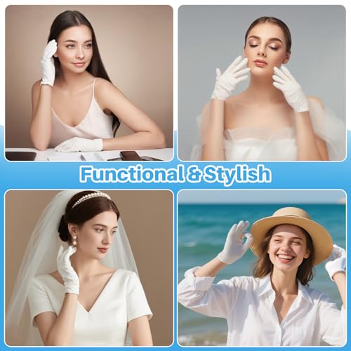 MAQIHAN Reusable White Cotton Gloves for Dry Hands & Inspection (5 Pairs)