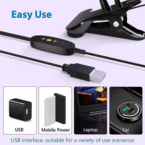 AORAEM LED Nail Lamp Double-Headed U V LED Light Quicky-Dry Nail Manicure Dryer Curing Light with Portable Gooseneck and Clamp Flash Cure U V Light for Gel Nails Professional Home DIY Salon Black