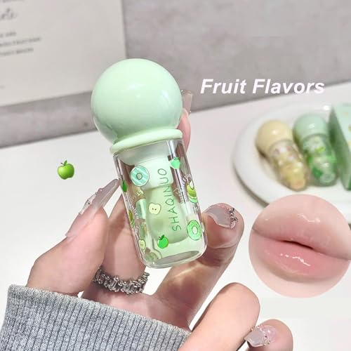 4 Pcs Hydrating Lip Gloss Oil Set, Fruit Flavored Lip Gloss Set Shiny Lip Oil, Cute Lip Jelly for Women, Party Gift, Non-toxic Make-up