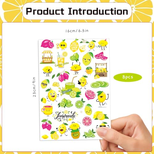 Lemon Temporary Tattoos - 200+ Stickers for Kids Party