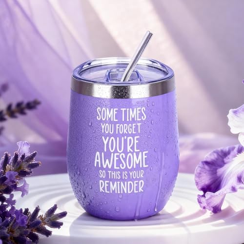 Luxury Purple Self Care Gift Box Set for Women with Bath Bombs, Scented Candles, Tumbler, Sleep Mask, Best Wishes Card, Birthday Spa Gift Package