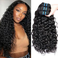 Brazilian Virgin Water Wave Human Hair Bundles - Natural Black, 3 Pack