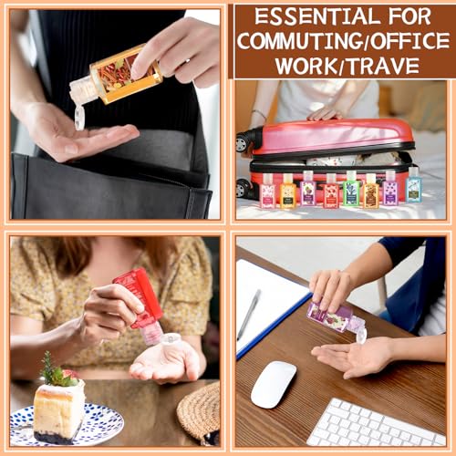 24 Pack Mini Hand Sanitizers Bulk with 8 Scents, Portable Alcohol Gel for Travel & Kids