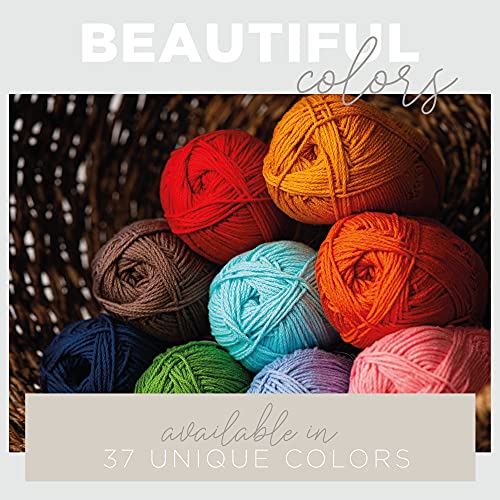 Lion Brand 24/7 Cotton Yarn, Lightweight Yarn for Knitting, Crocheting, and Crafts, Denim, 3 Pack