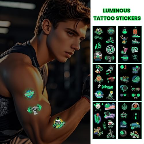 10 PCS Glow in Dark Soccer Temporary Tattoos for Kids