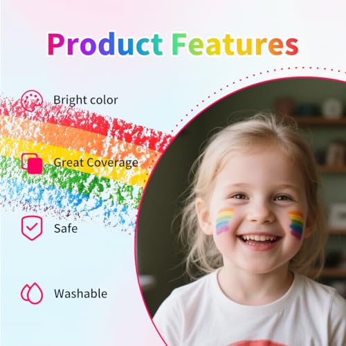 Rainbow Face Paint Sticks 3-Pack – Pride Makeup Kit