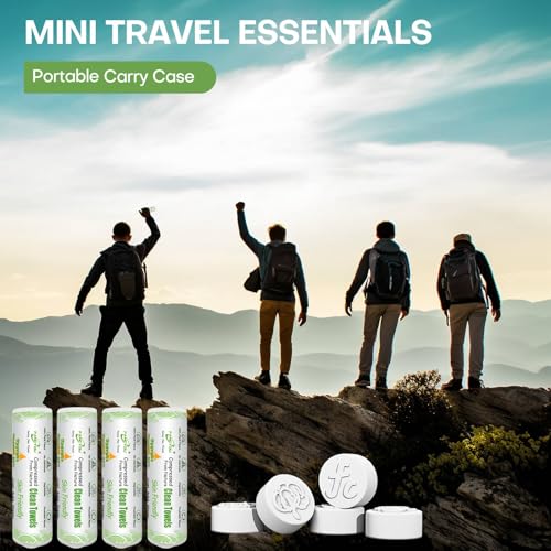 Compressed Coin Tissue for Travel 500 Pcs with 4 Carry Cases, Thicken 100% Cotton Disposable Face Cloths, Compact Mini Portable Facial Towel Disposable Washcloth for Camping Home Beauty Office