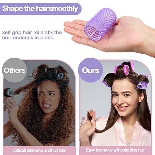 Self-Grip Hair Rollers Set - 22 Rollers + 10 Clips + Bag