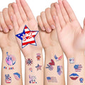 82 PCS Glitter 4th of July Temporary Tattoos American USA Flag Patriotic Fake Tattoo Sticker Red White and Blue Party Supplies for Kids Women Men Memorial Day, Independence Day, Labor Day