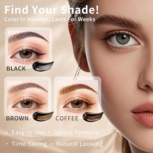 Eyelash & Eyebrow Tint Kit - Ready-to-Use 2-in-1 Color with Olive Oil