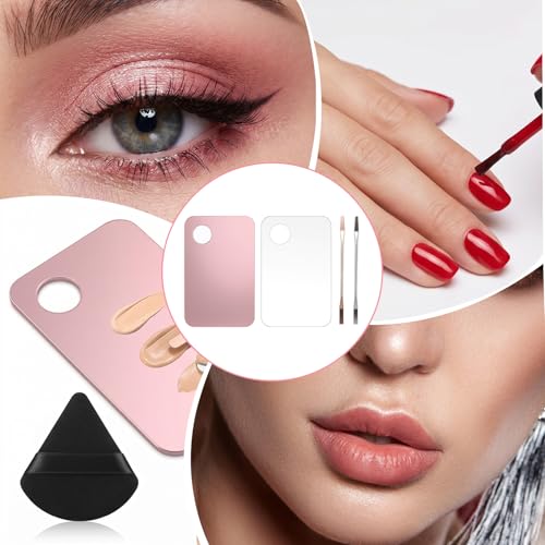 4Pcs Acrylic Makeup Palette with Spatula Set