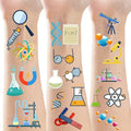 370 Pcs Science Party Temporary Tattoos Stickers Future Mad Scientist natural science Arts Birthday Party Favors Decorations Tattoo
