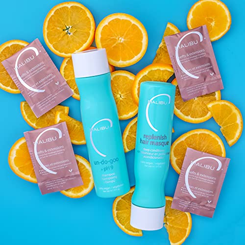 Malibu C Wefts and Extensions Wellness Hair Collection - Hair Care for Extensions and Wefts Maintenance - Helps Reduces Breakage & Shedding - Maintains Natural-Looking Connections