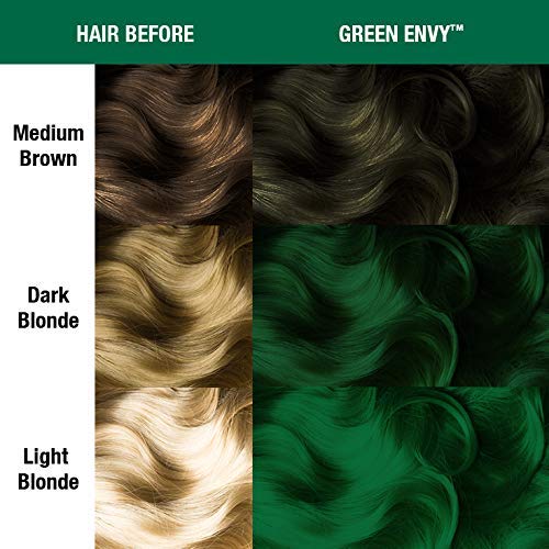 MANIC PANIC Classic Green Envy Semi Permanent Hair Color - Emerald Green Hair Dye for Women & Men That Lasts 4-6 Weeks - Vegan, Ammonia & Cruelty-Free - Create & Mix Custom Shades (4oz / 3pk)