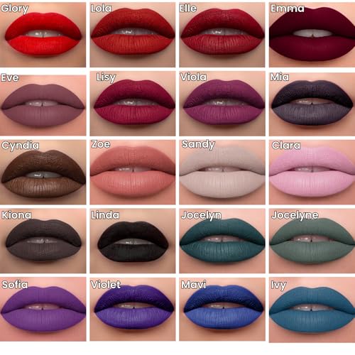 Mynena Linda Jet Black Matte Liquid Lipstick | Waterproof Long-Lasting