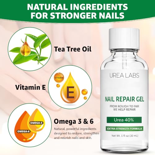 40% Urea Nail Repair Gel with Brush - Moisturizes Brittle Nails 30ml